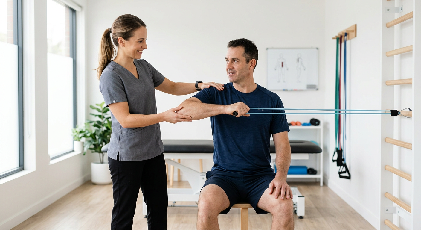 Füsioteraapia harjutus kummilindiga