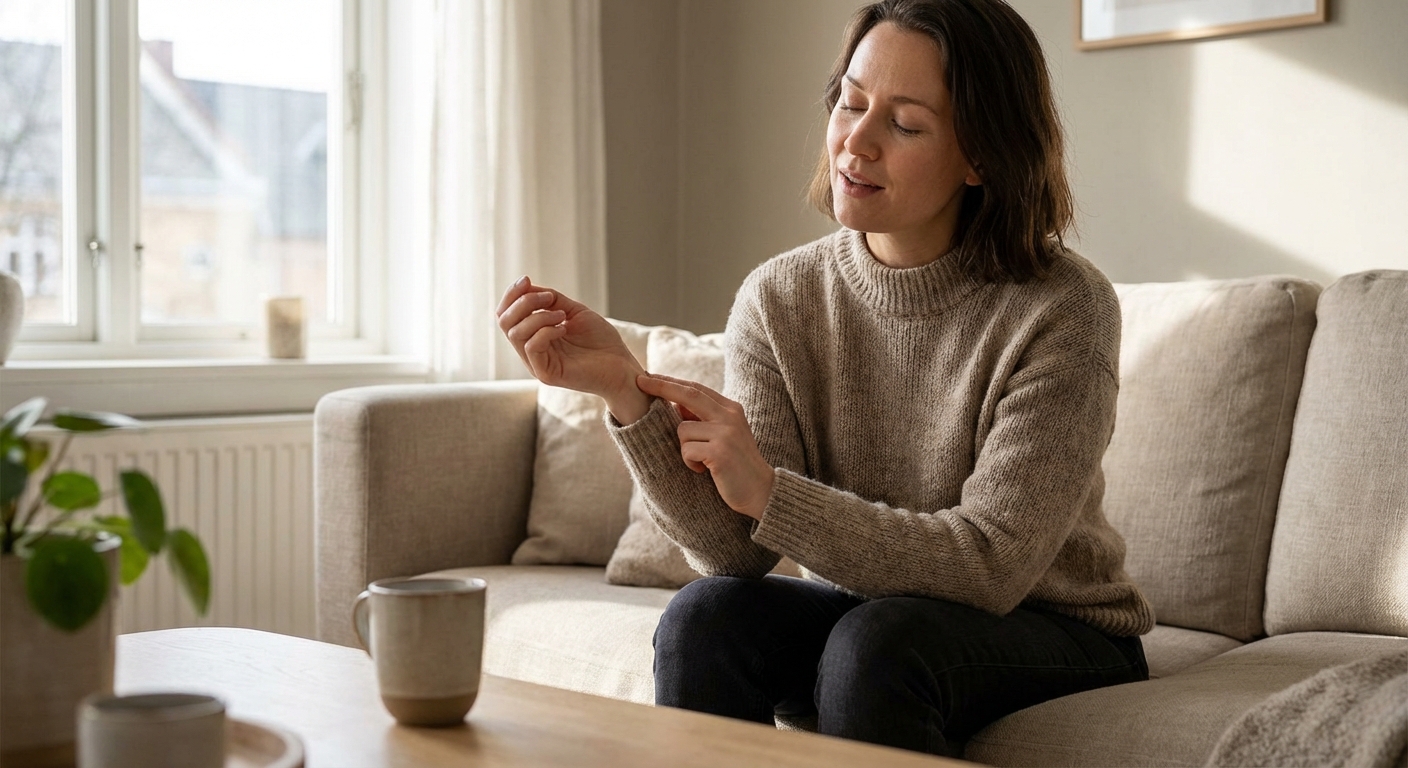 Istuv inimene koduses toas